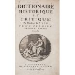 Bayle (Pierre) - Dictionaire Historique et Critique,  4 vol. in 2,   first edition  ,   titles