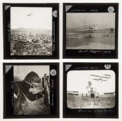Early Aviation.- - A collection of magic lantern slides on the history of flight,   set of 50