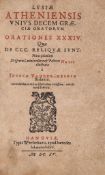 Lysias. - Orationes XXXIV,   translated and edited by J. Vander-Heidius, device on title and at end,