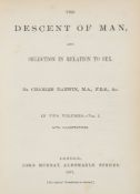 Darwin (Charles) - The Descent of Man, and Selection in Relation to Sex,  2 vol.,   first edition  ,