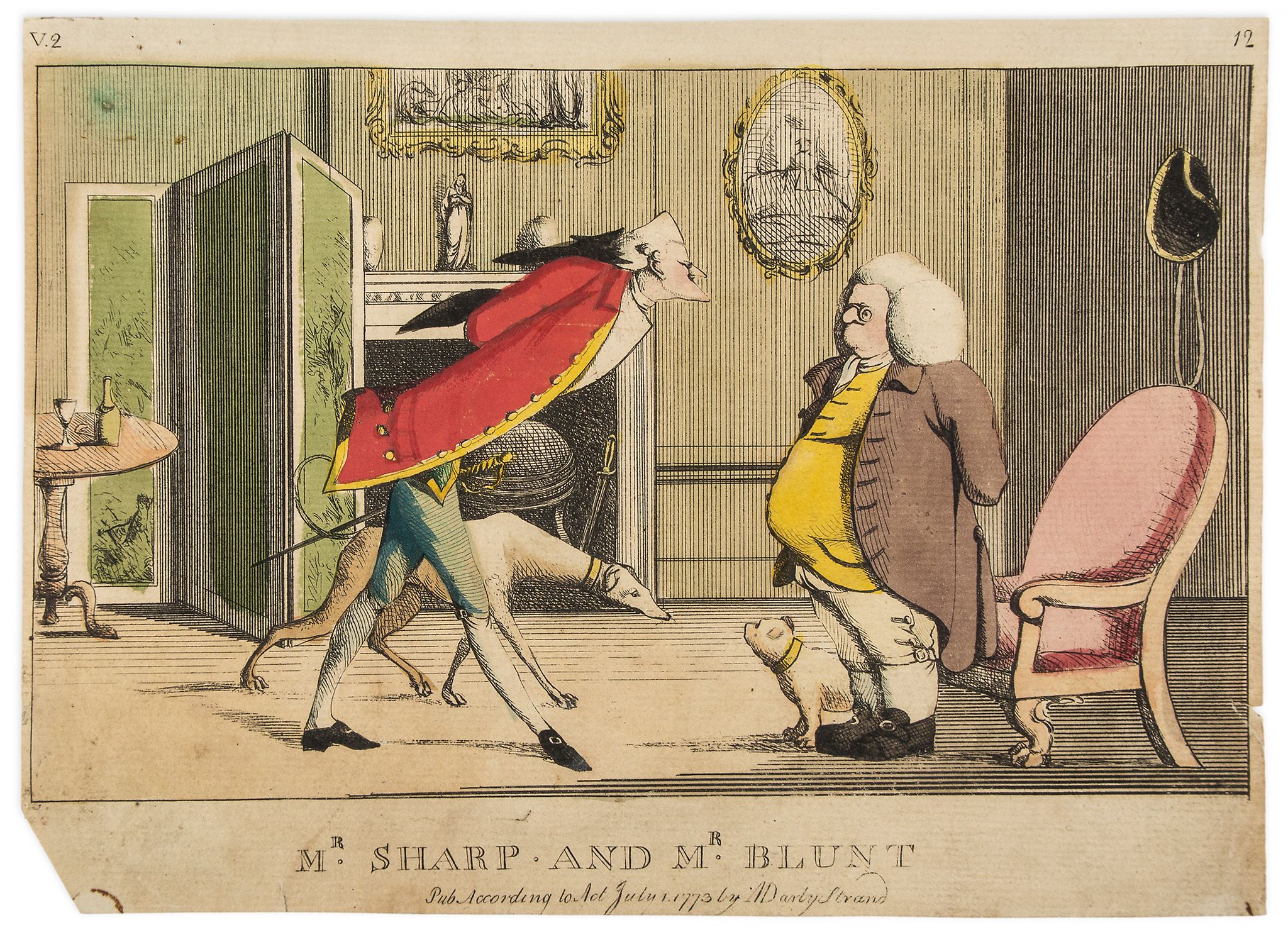 Darly (Matthew) - Mr Sharp and Mr Blunt,  social satire of two gentlemen in an interior, one tall - Image 3 of 3