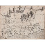 Drayton (Michael) - Map of Surrey and Sussex for the Poly-olbion,  showing London, rivers, part of