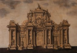 Couture (Joseph Abel, 1732-1799) - Temple design, possibly intended to honour a royal marriage   pen