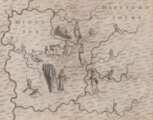 Middlesex.- Drayton (Michael) - Map of Middlesex and Hertfordshire for the Poly-olbion,  showing