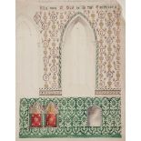 Curtis (Thomas Figgis) Attributed to. -  3 original designs for decorating chancel walls,