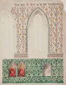 Curtis (Thomas Figgis) Attributed to. -  3 original designs for decorating chancel walls,