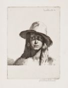 Gerald Leslie Brockhurst - Corinne,  Gerald Leslie Brockhurst Corinne, etching, 1924, final state of