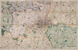 Davies (Benjamin Rees) - Davies's Map of the Environs of London,  from Potter's Bar to