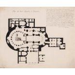 Leisonier (Nicolas Auguste) - Plan du Saint Sepulchre à Jerusalem,  detailed architectural plan with