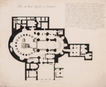 Leisonier (Nicolas Auguste) - Plan du Saint Sepulchre à Jerusalem,  detailed architectural plan with
