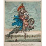 Dighton (Robert) - Geography Bewitched! or, a droll Caricature Map of England and Wales,  a serio-