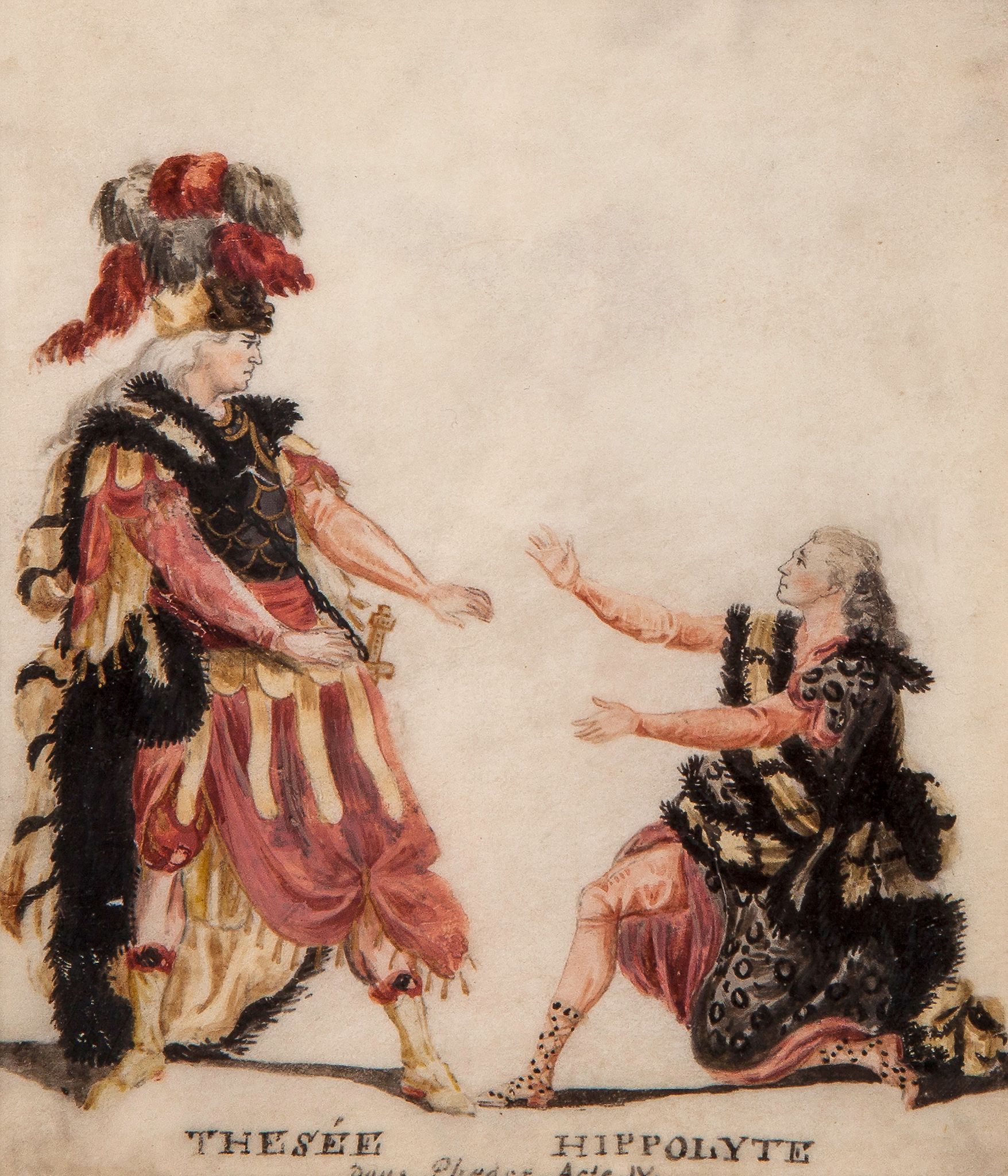 Fesch (Johann Ludwig, 1697-1778) - Costume design for Hippolyte and Thésée, from Racine's '