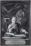 Ridinger (Jean Jacques) - Jean Elie Ridinger,  self-portrait of the artist, engraved by his son,