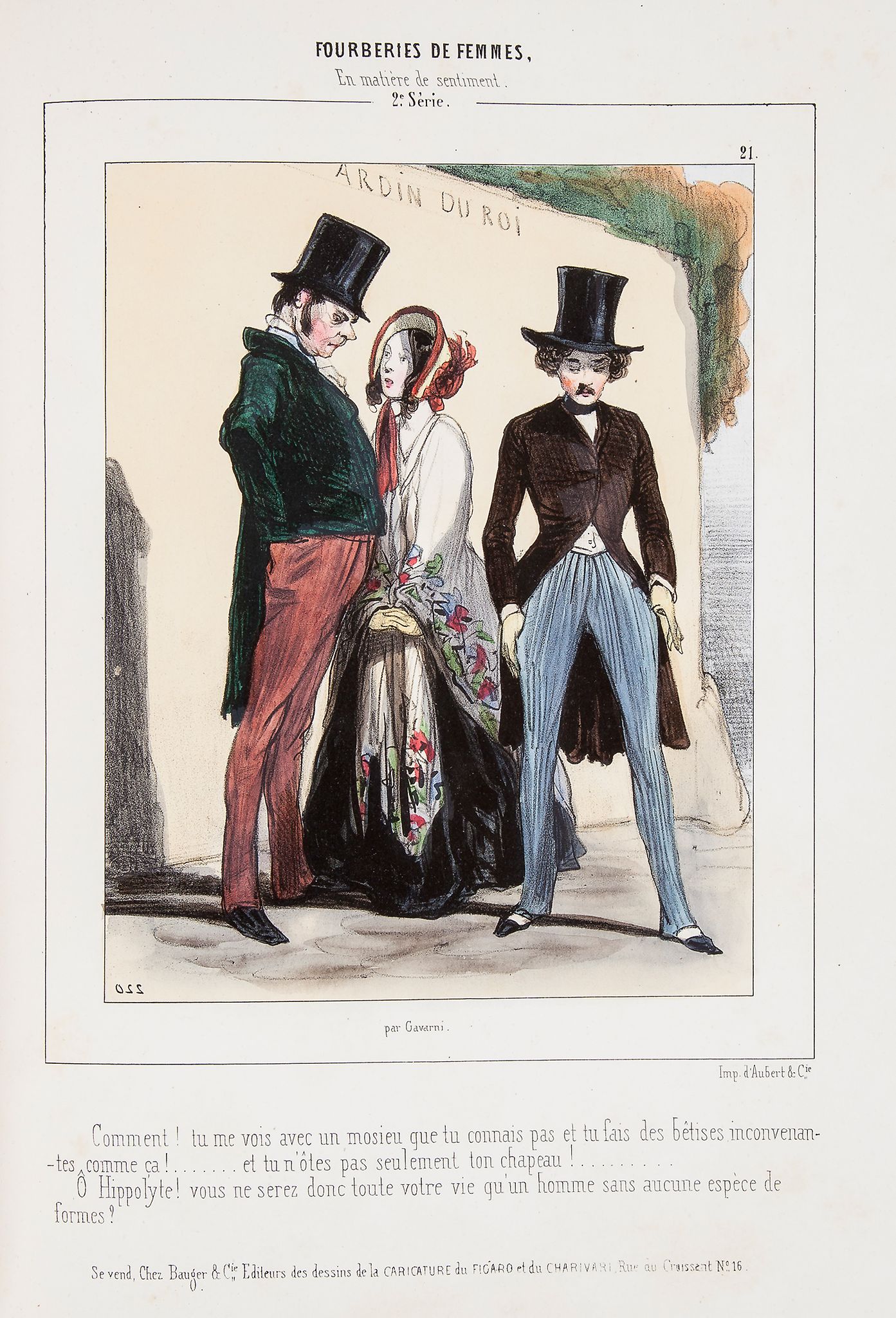 Gavarni (Paul) - Fourberies de Femmes,   the set of 12 hand-coloured lithographed plates, most - Image 2 of 2