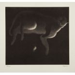 Kipniss (Robert, b.1931) - Cat and mouse, "Lucille"   mezzotint on cream wove paper, signed in