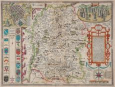 Wiltshire.- Speed (John) - Wilshire,  county map with inset plan of Salisbury, upper left, and