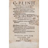 Plinius Secundus (Gaius) - Epistolaru[m] Libri X...Panegyricus,   decorative initials, foot of title