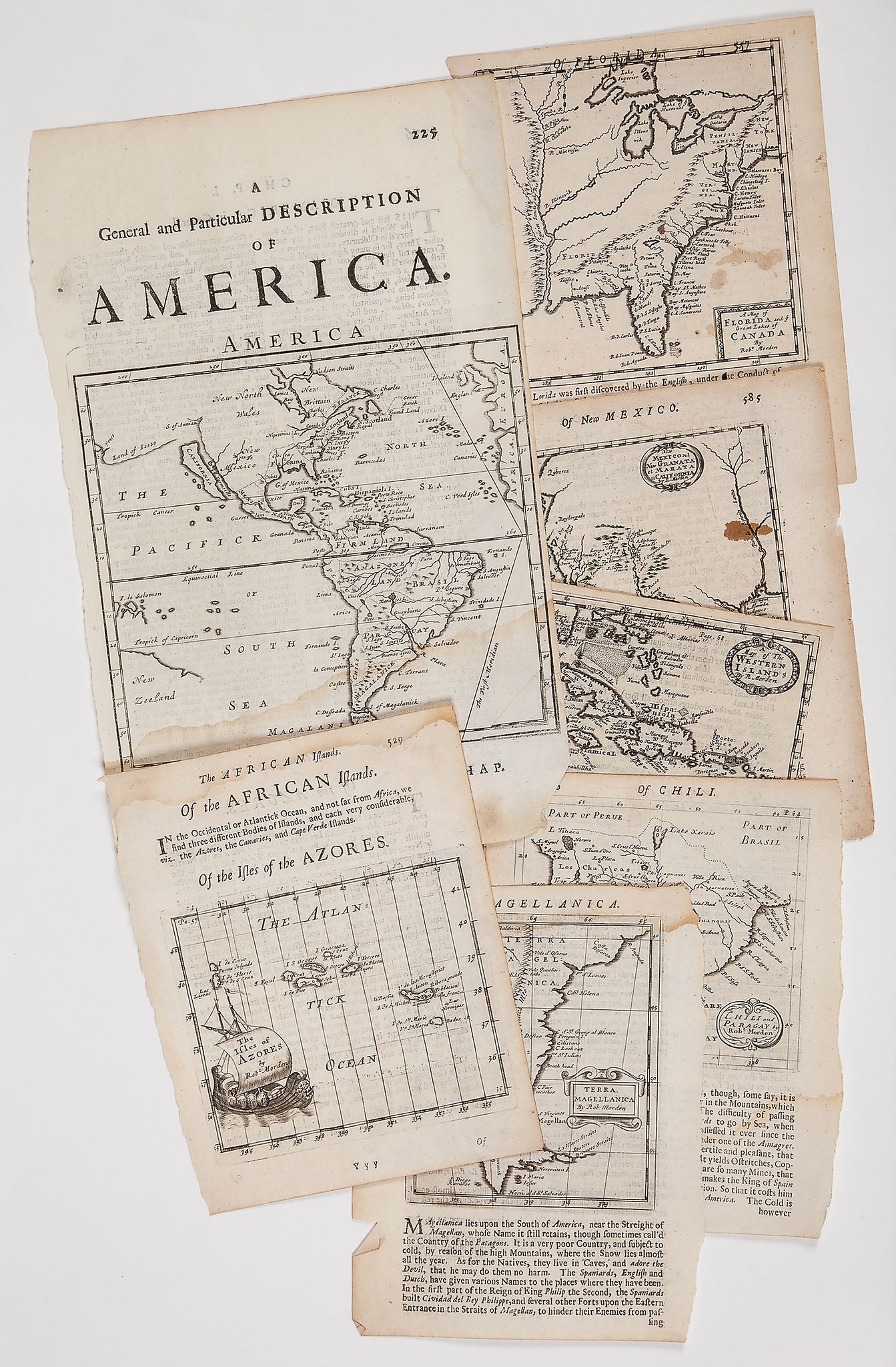 Morden (Robert) - A small group of maps of the Americas from the Atlas Terestris,  including the