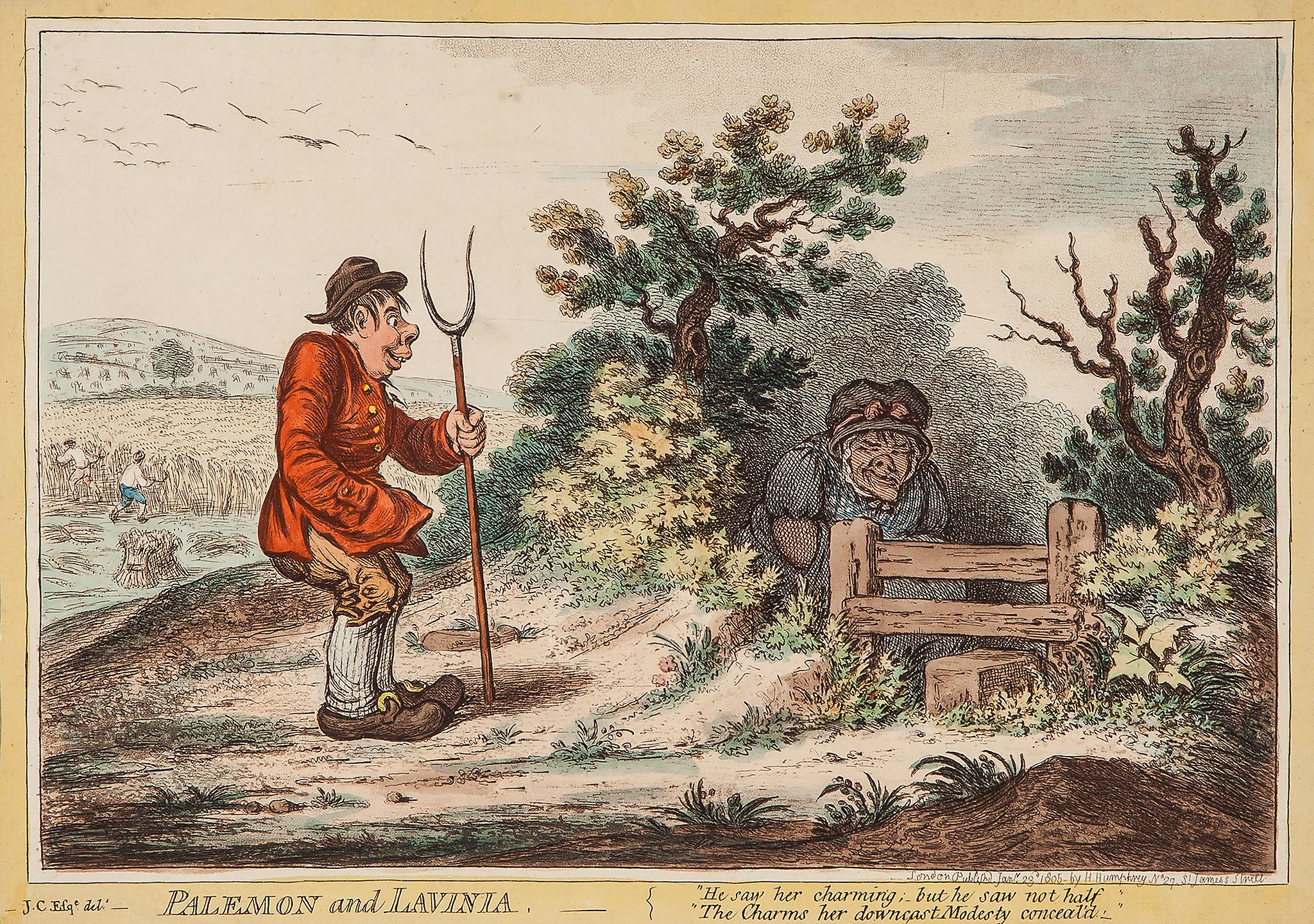 Gillray (James) - Palemon and Lavinia,  a coarse rustic satire of the story of the same name,