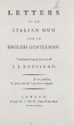 [?Combe (William)], "J.J. Rousseau". - Letters of an Italian Nun and an English Gentleman,   first