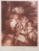 Bartolozzi (Franceso R.A.) - Lady Smyth,  family portrait after Sir Joshua Reynolds,  sepia