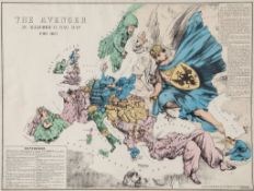 [Rose (Fred W.)] - The Avenger, an Allegorical War Map for 1877,  serio-comic map of Europe during