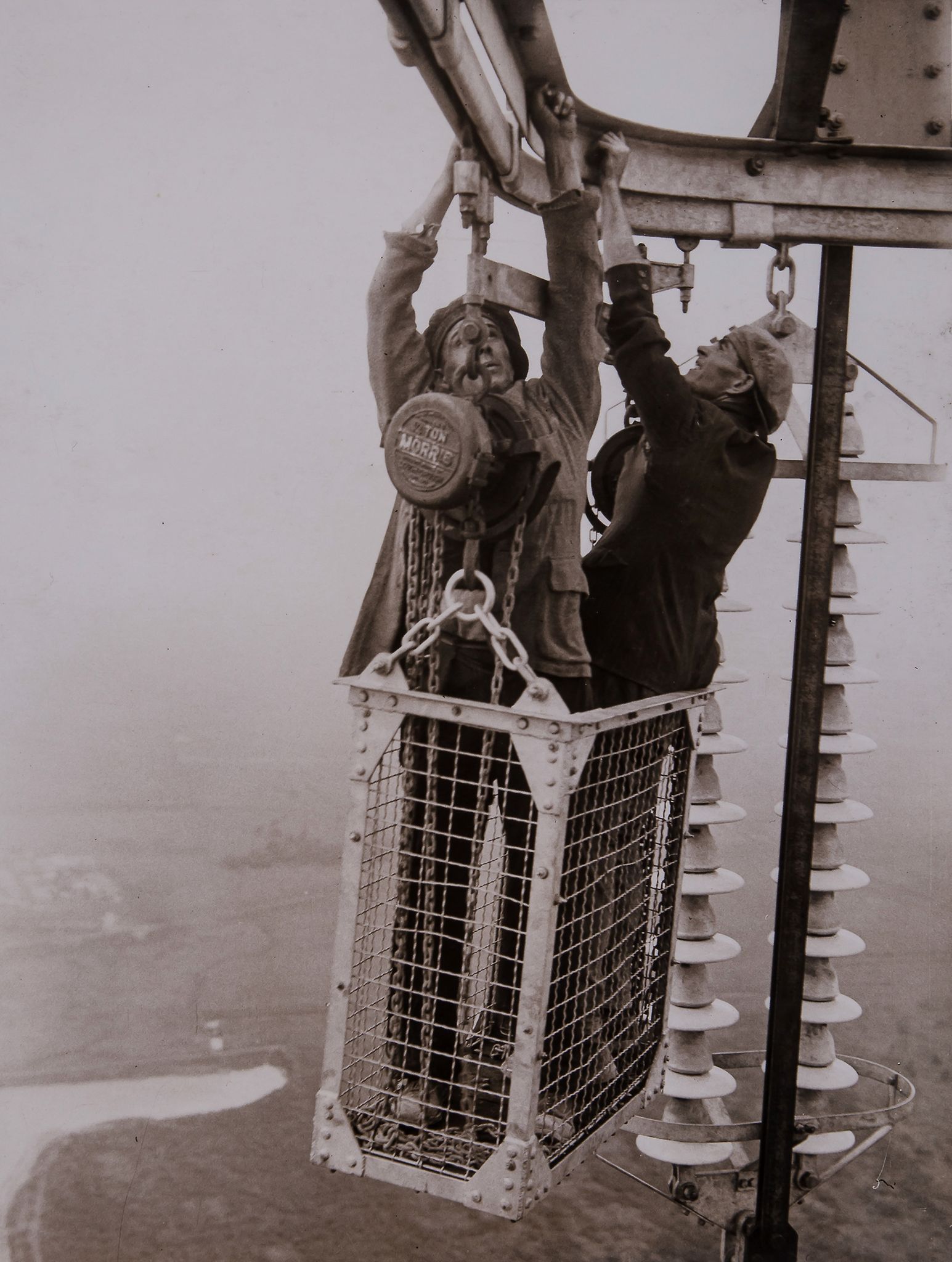 Reg Speller (active 1930-60s) - Human Flies at Work 120 Feet Higher Than St. Pauls, 1932  Gelatin