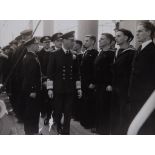 Unknown photographer - George VI Inspecting Crews, ca 1942  Gelatin silver print,  18 x 24cm (7 1/