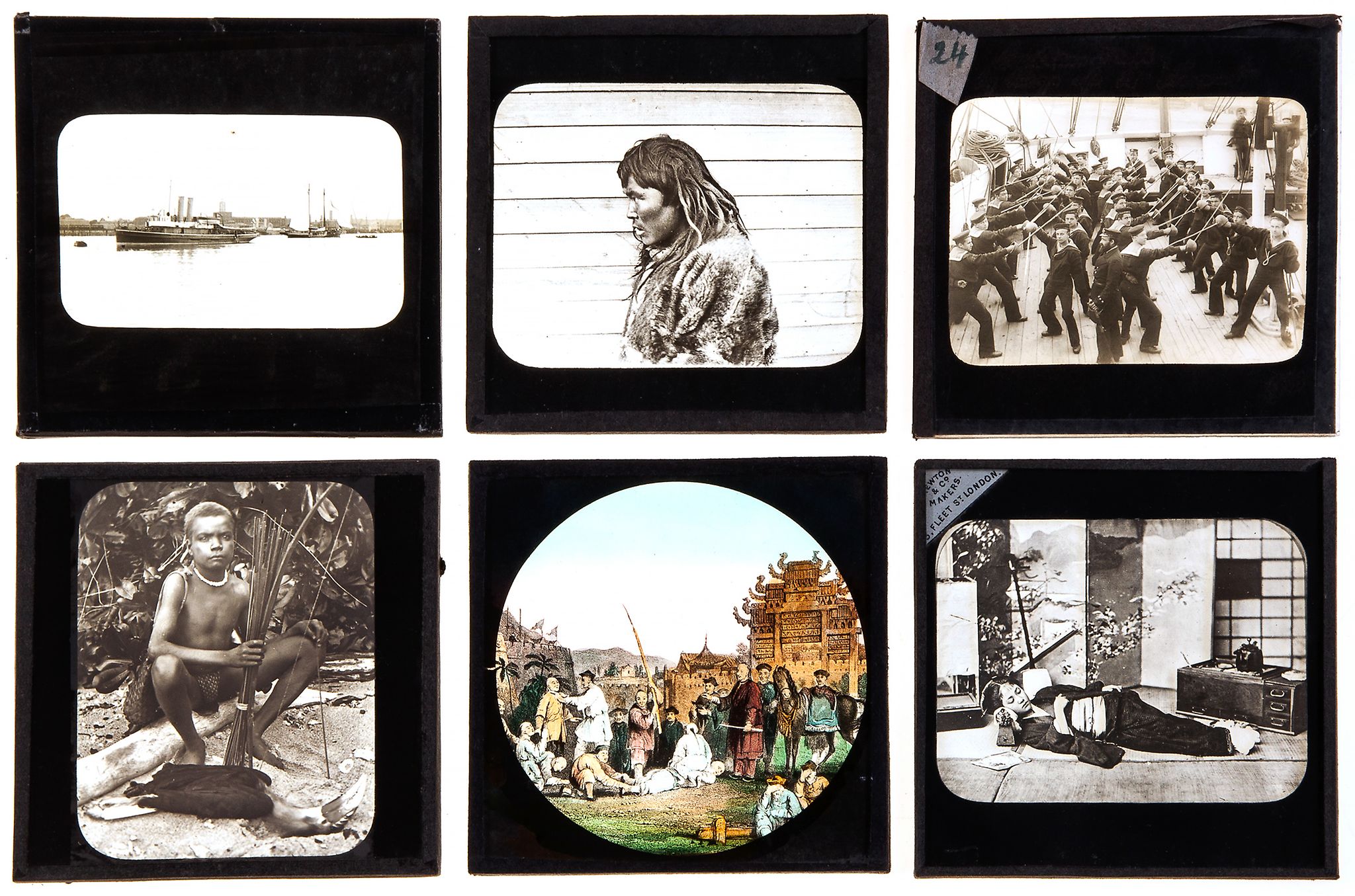 Photographers unknown - Glass Positive Slides, c.1890s  Approximately 64 magic lantern slides housed - Image 2 of 2