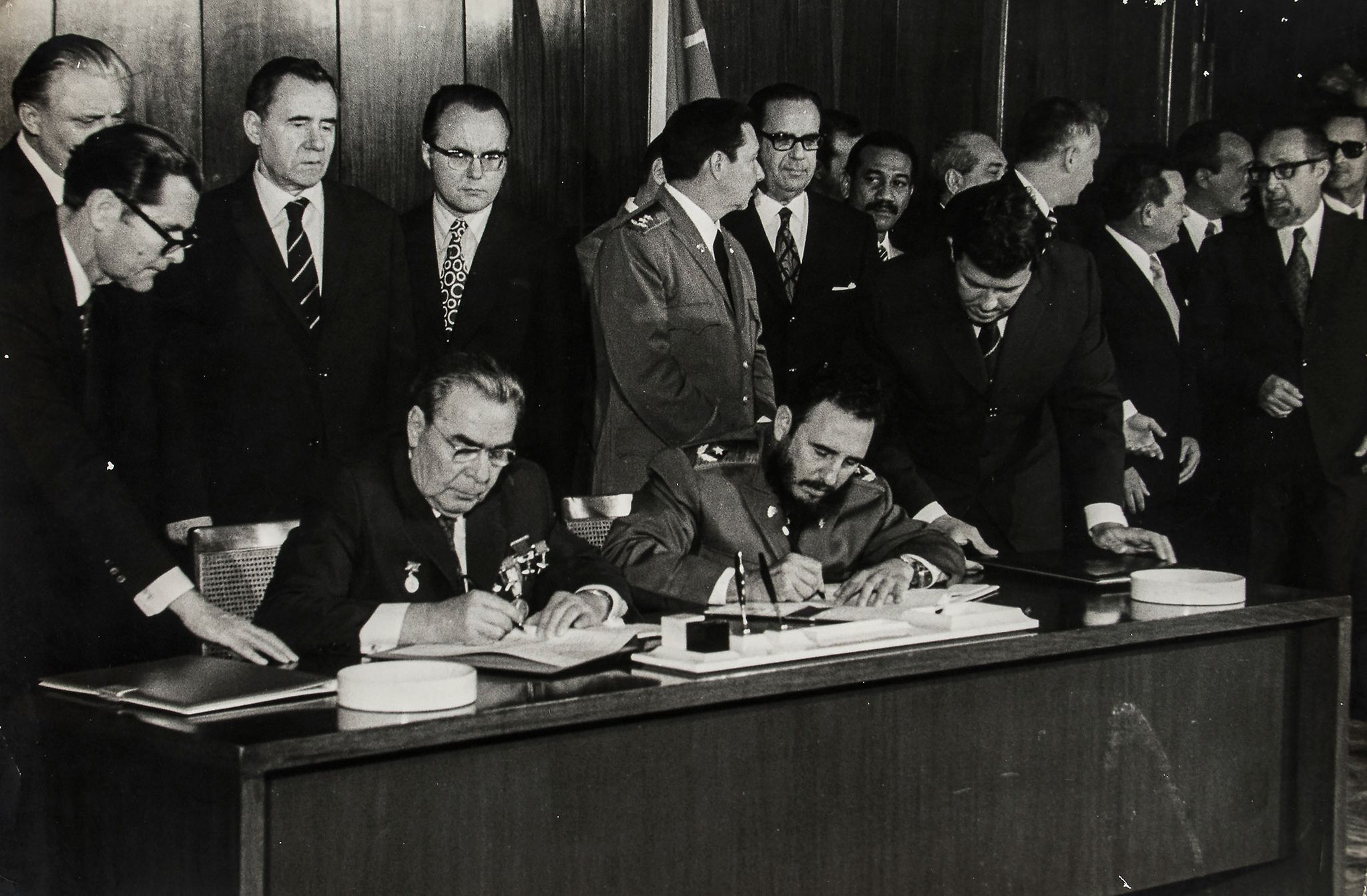 Osvaldo Salas (1914-1992) - Fidel Castro and Leonid Brezhnev, 1970s  Three gelatin silver prints,