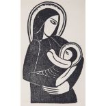 Gill (Eric) - Madonna and Child,   woodcut, c.165 x 100mm., on laid paper, trimmed close to image,