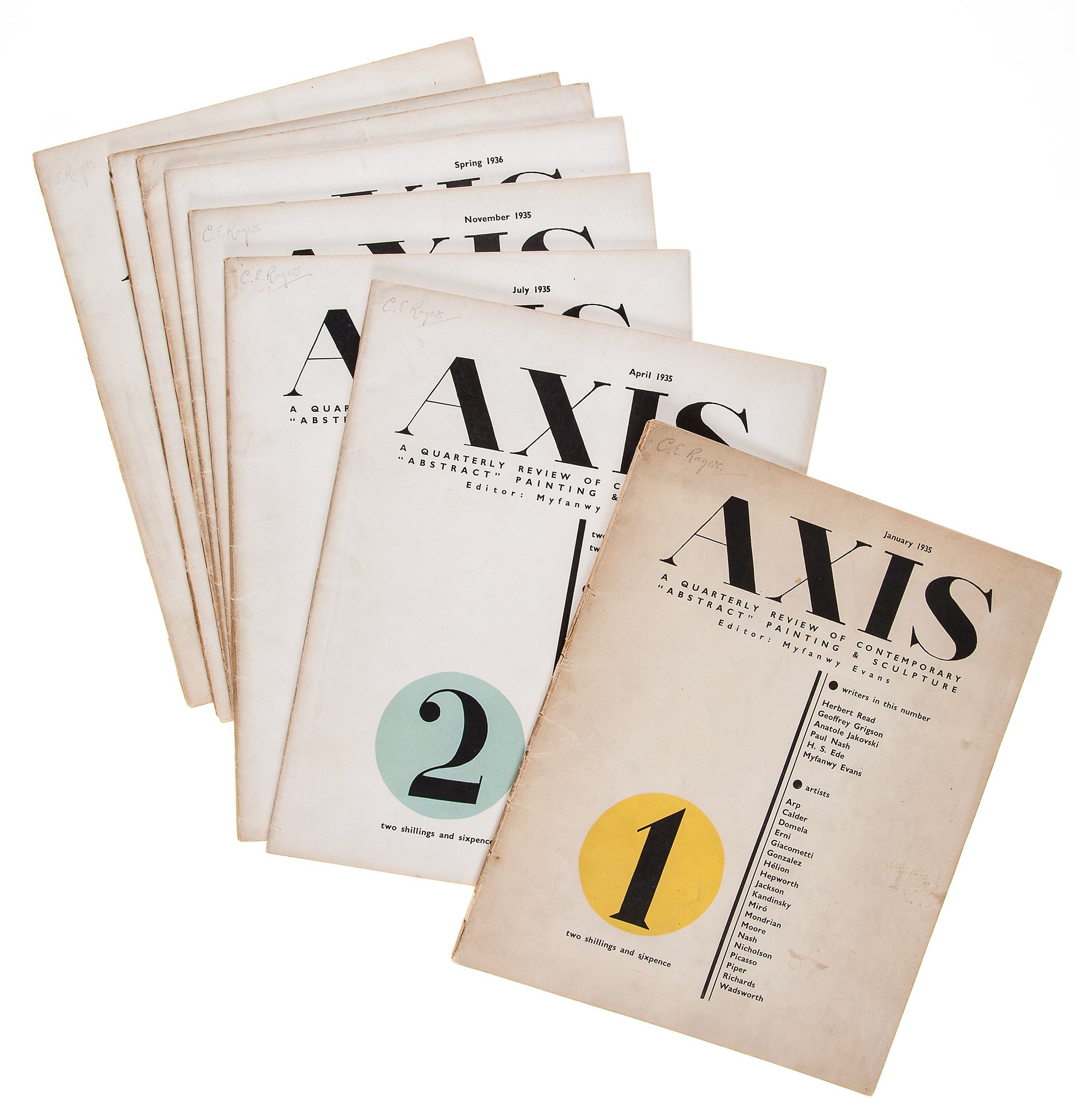 Evans -  Axis: A Quarterly Review of Contemporary '«stract'   (Myfanwy,  editor  )     Axis: A