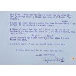 Woolf -  Typed Letter signed to G G. H. Grubb, London Agent of the...   (Virginia,  writer and