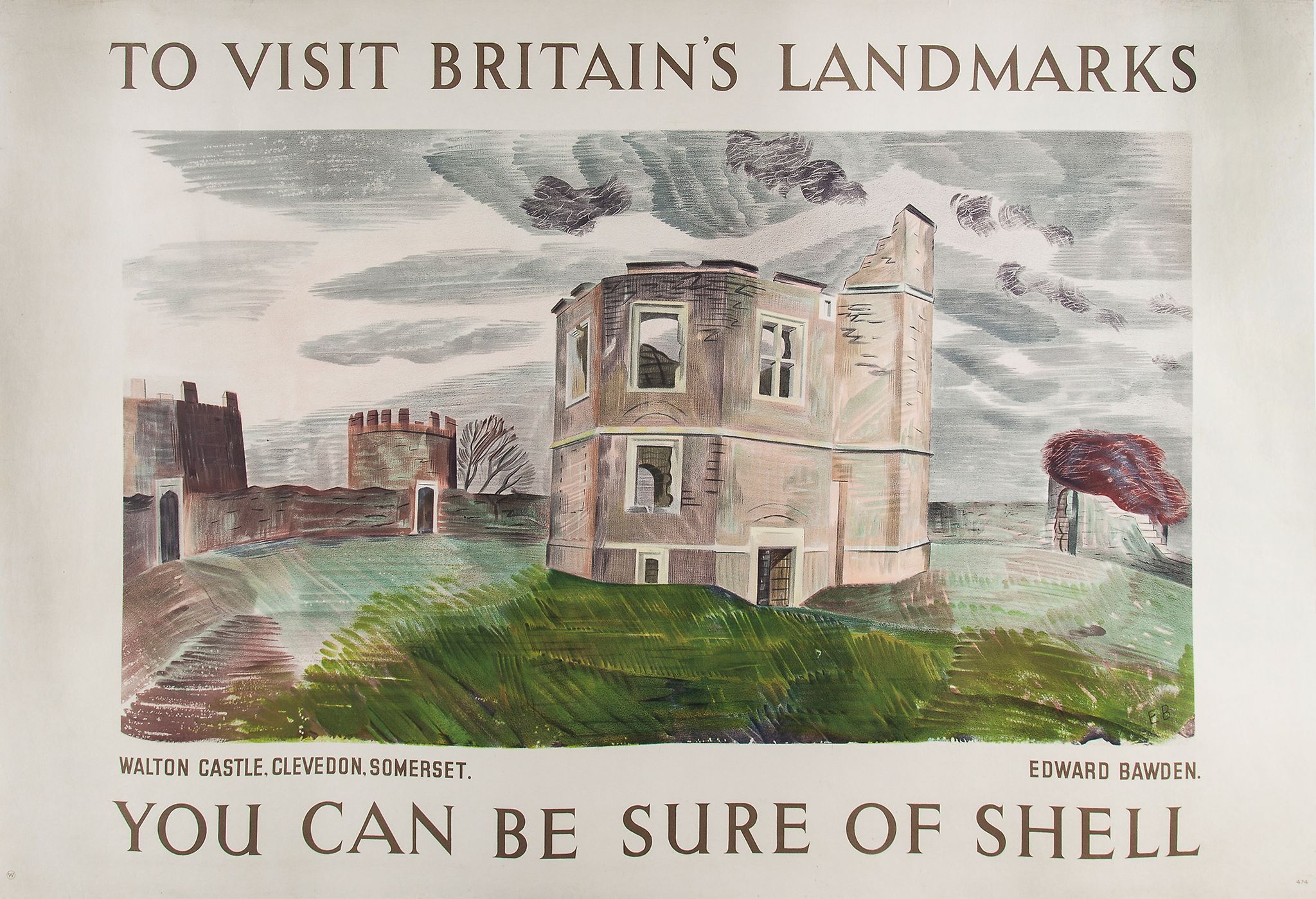 Bawden (Edward) - Walton Castle, Clevedon, Somerset.  You Can Be Sure of Shell, Britain's Landmark