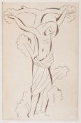 Gill (Eric) - Crucifix,   engraving, c.120 x 80mm. (sheet c.235 x 150mm.), printed in sepia on