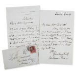 Morris -  2 Autograph Letters signed to Euphrosyne Cassavetti, together 3pp   (William,  designer,