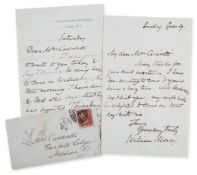 Morris -  2 Autograph Letters signed to Euphrosyne Cassavetti, together 3pp   (William,  designer,