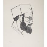 Gill (Eric) - 8 portraits,   comprising  : Self-Portrait,   c.180 x 130mm. (sheet c.380 x 280mm), on