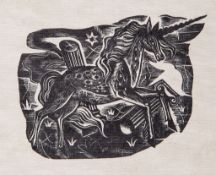 Jones (David) - Unicorn and Broken Column,  Unicorn and Broken Column,  c.55 x 75mm.,   1930;