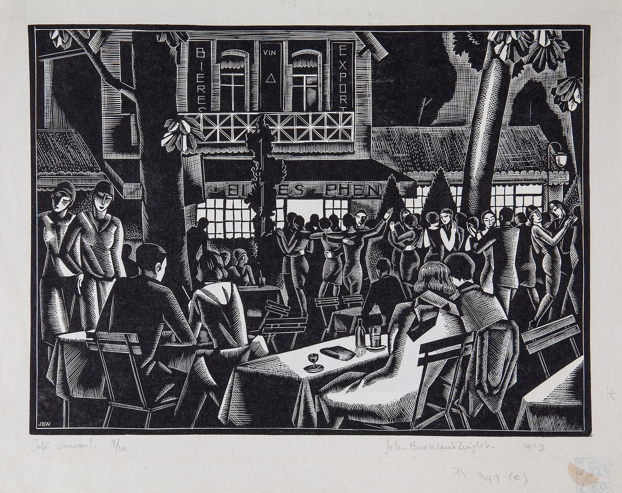 Buckland Wright (John) - Café Dansant No. I,   c.185 x 245mm.,   number 7 of 30 copies  (only 21 - Image 2 of 2