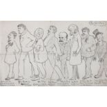 Chesterton (Gilbert Keith) - 3 caricature drawings of processions of eccentric characters,  each