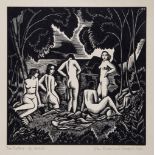 Buckland Wright (John) - Five Bathers,   wood-engraving, c.155 x 155mm.,   artist's proof for an