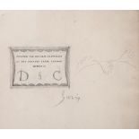 Gill (Eric) - Design for cartouche of colophon to Cleverdon's 'Engravings of Eric Gill',