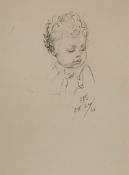 Shepard (Ernest H.) - Portrait of the infant Edgar Roy Samuel,   pencil drawing, 170 x 150mm.,