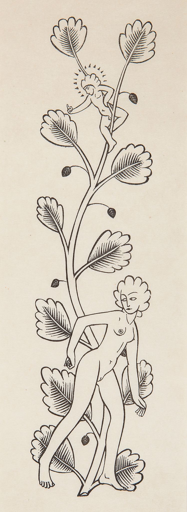 Gill (Eric) - 6 decorative borders,   comprising  : Girl and Cupid, 1926; Girl with Knee Raised,