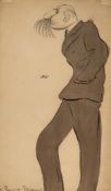 Beerbohm -  Mr Raymond Blathwayt, caricature standing portrait of the...   ( Sir   Max)     Mr