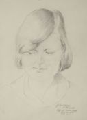 Spencer (Gilbert) - Portrait of Victoria Doupe,   pencil drawing, 395 x 285mm., signed, dated, and