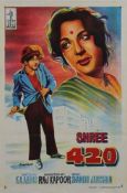SHREE 420 - Original poster in colours, mounted , 1955  Original poster in colours,   mounted  ,