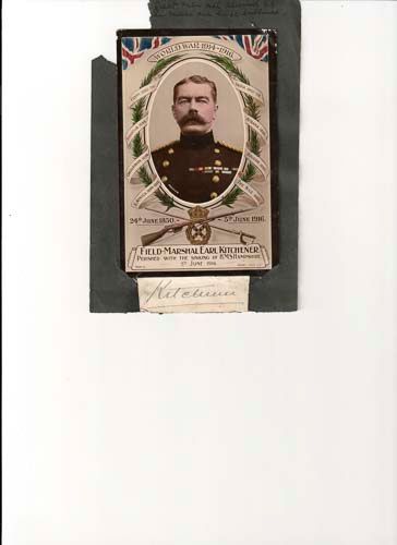 VICTORIA, QUEEN AND LORD KITCHENER - Ink signature clipped from the head of a document, embossed - Image 2 of 2