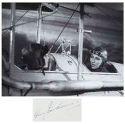 JOHNSON, AMY - Album page signed "Amy Johnson" in blue ink  Album page signed "Amy Johnson" in